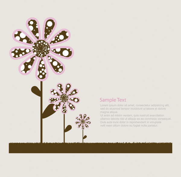 free vector Lovely trees vector flowers